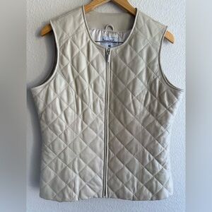 Pamela McCoy Women’s Quilted Genuine Leather Vest Size M